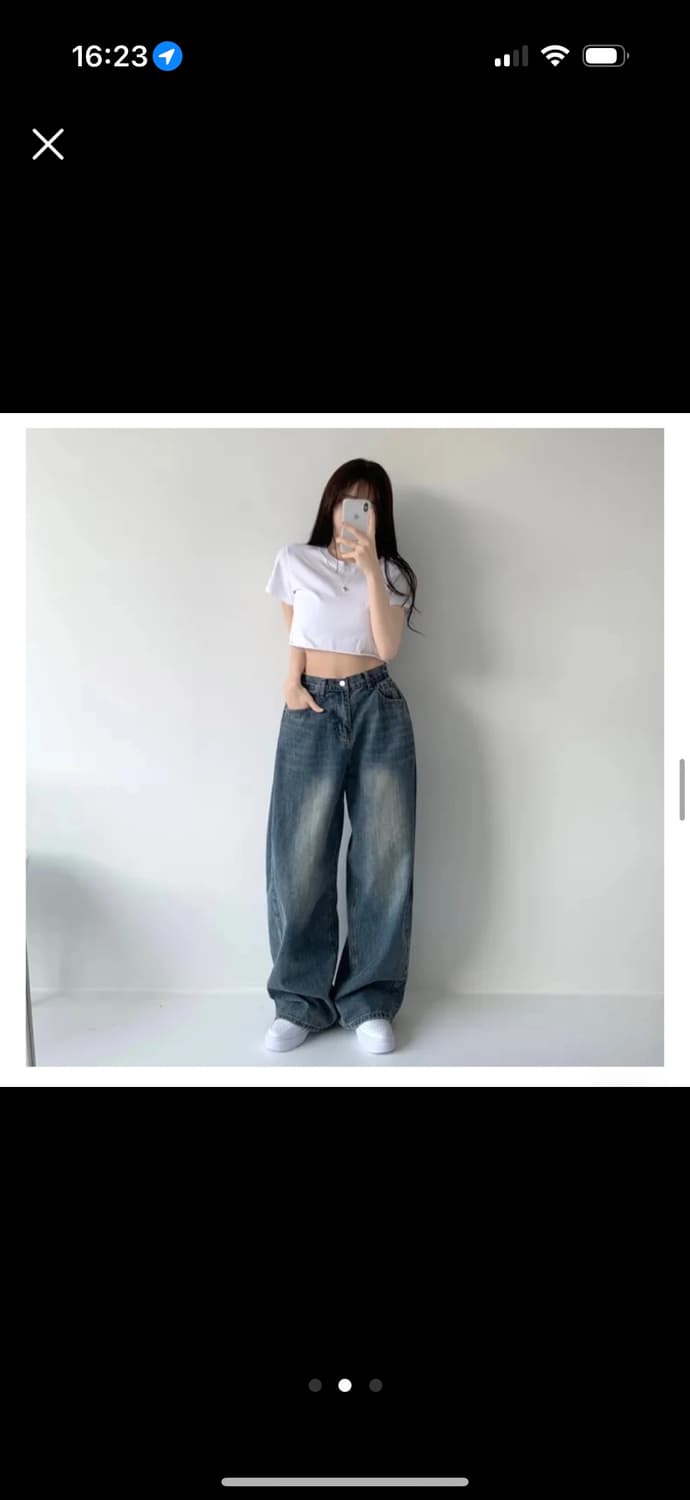 새상품 자스민벨 와이드 데님 팬츠 에이블리 상품이미지2