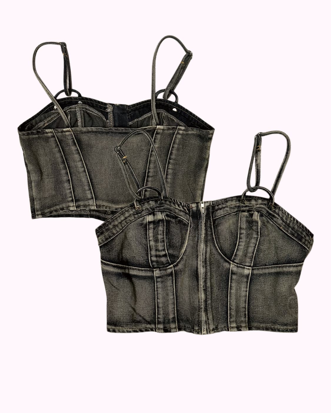 fade denim tube top 상품이미지1