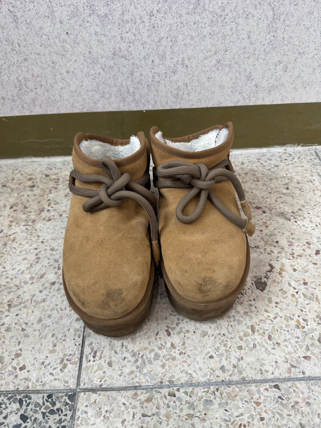 플러피시트러스 퍼지 리본 플랫폼 부츠 38 (트와이스, 엔믹스 착용) 상품이미지3