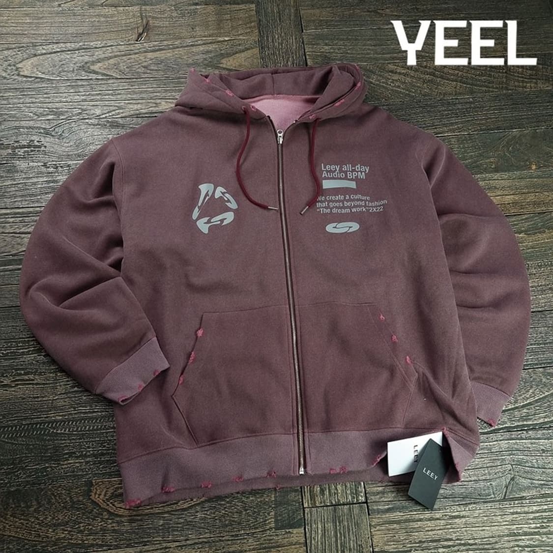 [LEEY YEEL(새상품)그래픽 프린팅 오버핏 후드 집업 M19821 상품이미지1