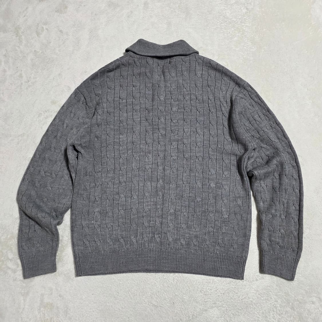 (M)리메인세컨드 하프집업 케이블 니트 상품이미지3