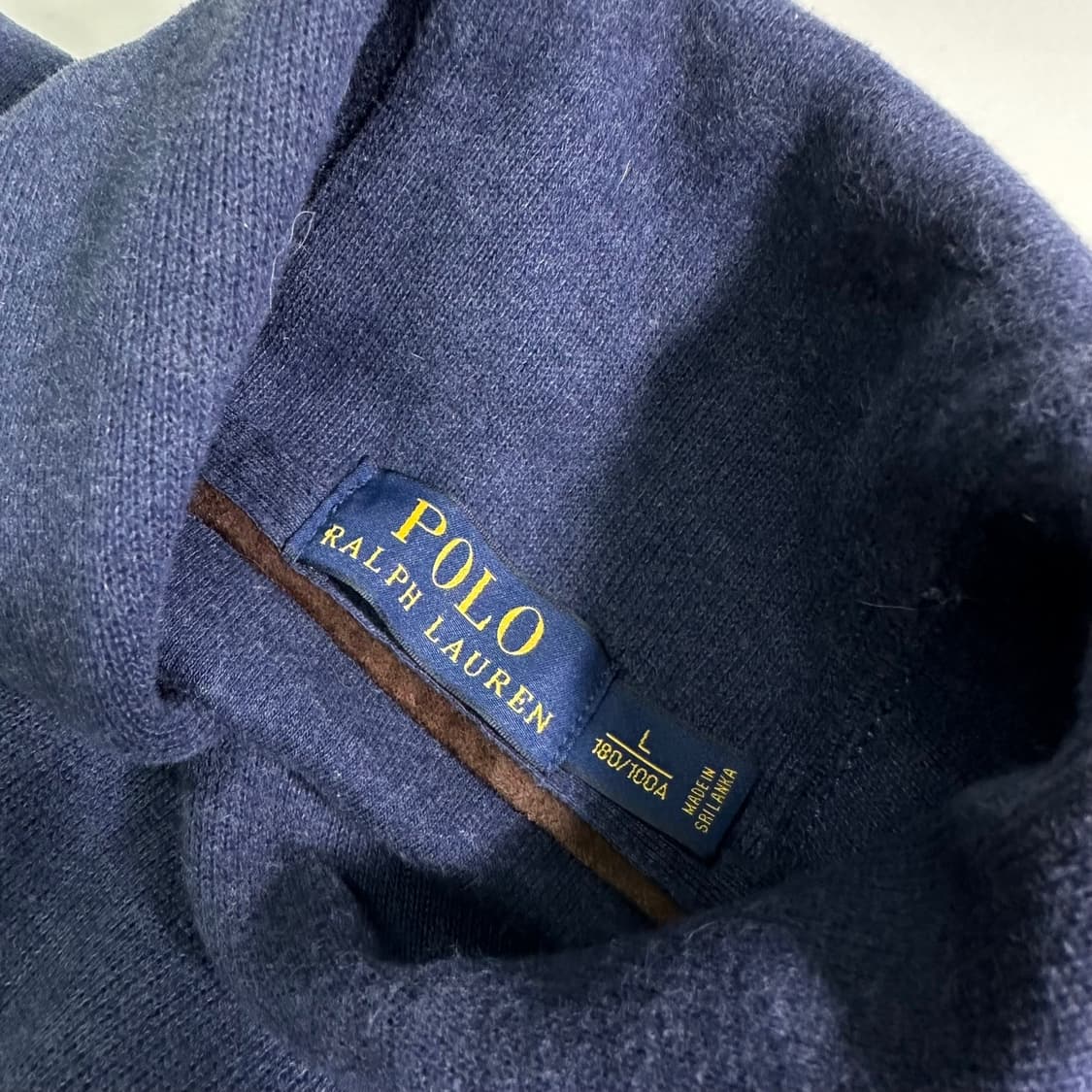 L-XL 폴로 네이비 하찌카라 반집업 니트 상품이미지5