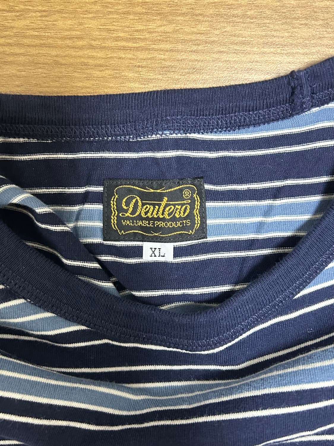 듀테로 Leo VTG Striped SS Tee Navy XL 상품이미지2