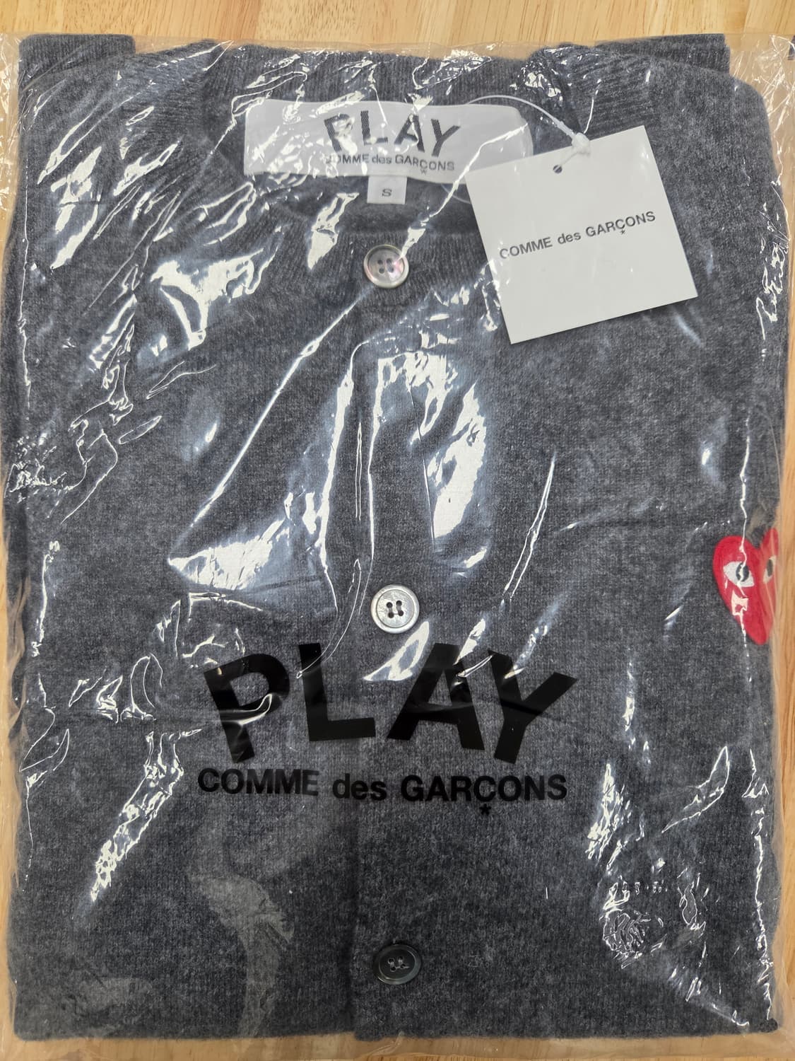 (25FW,새상품)꼼데가르송 여성 회색가디건 S, L 상품이미지3