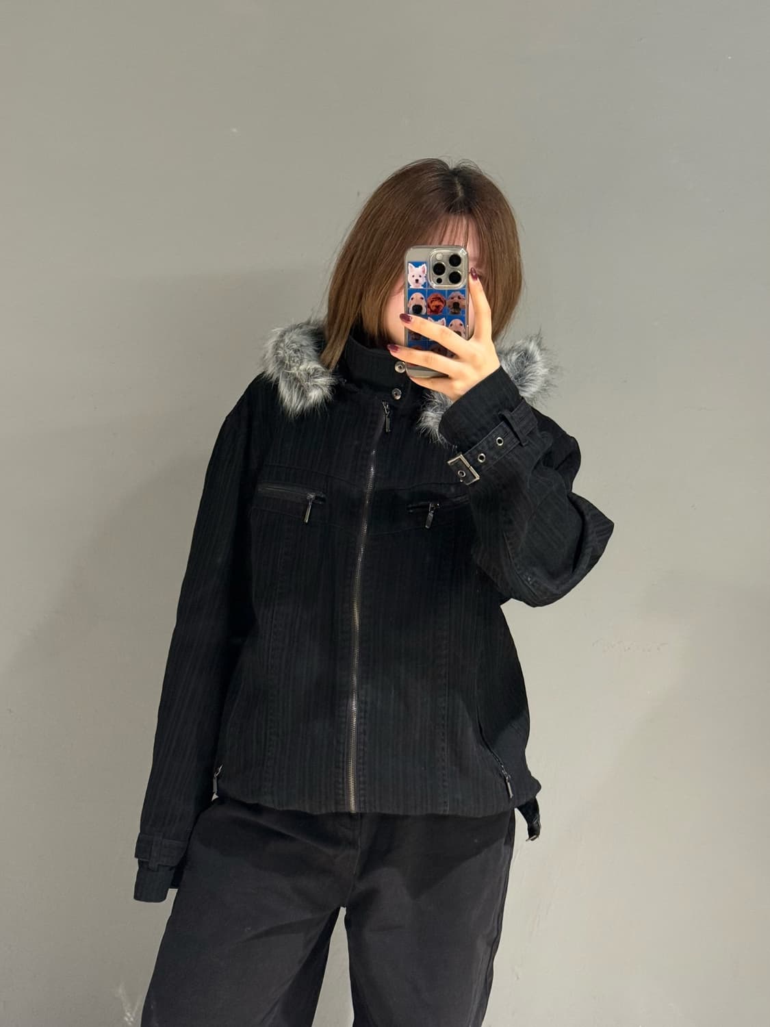 fur trimming buckle point jacket 상품이미지3