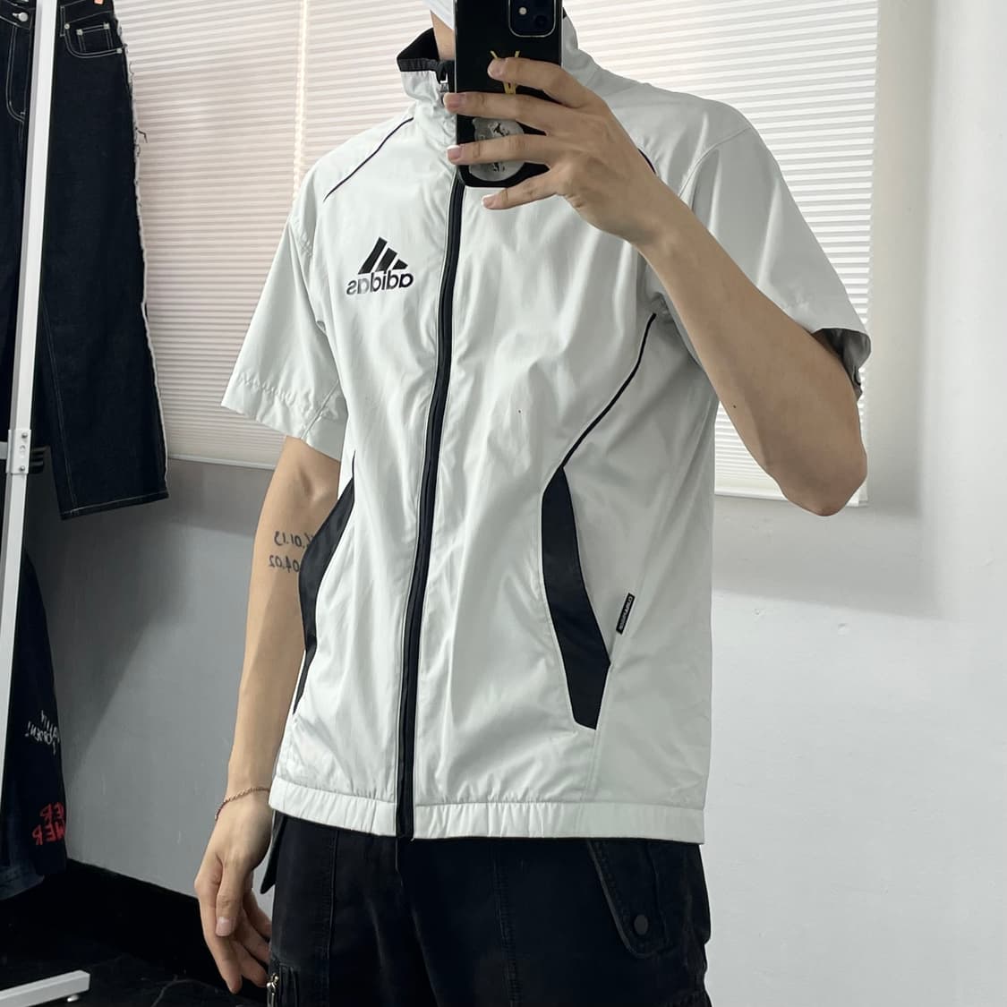 L 아디다스 하이넥 반팔 바람막이 자켓 상품이미지2