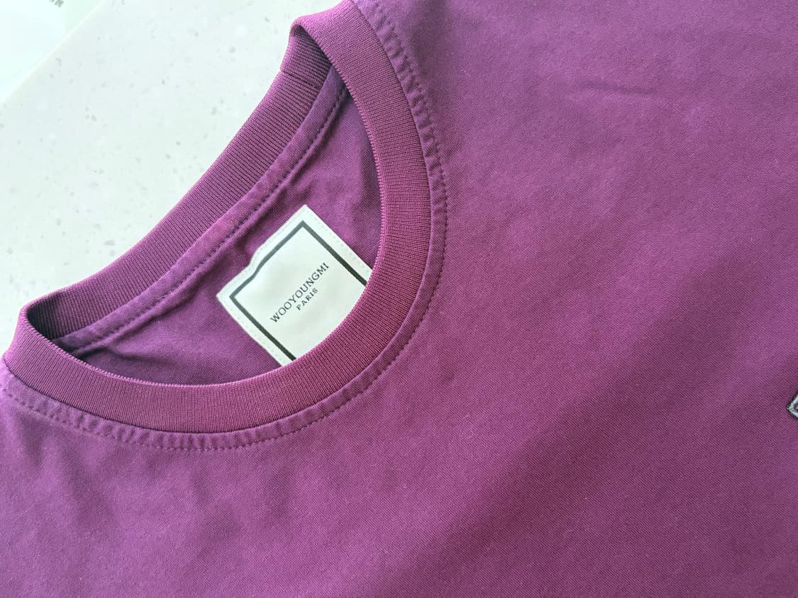 우영미 백로고 티셔츠 퍼플 (44) 상품이미지5