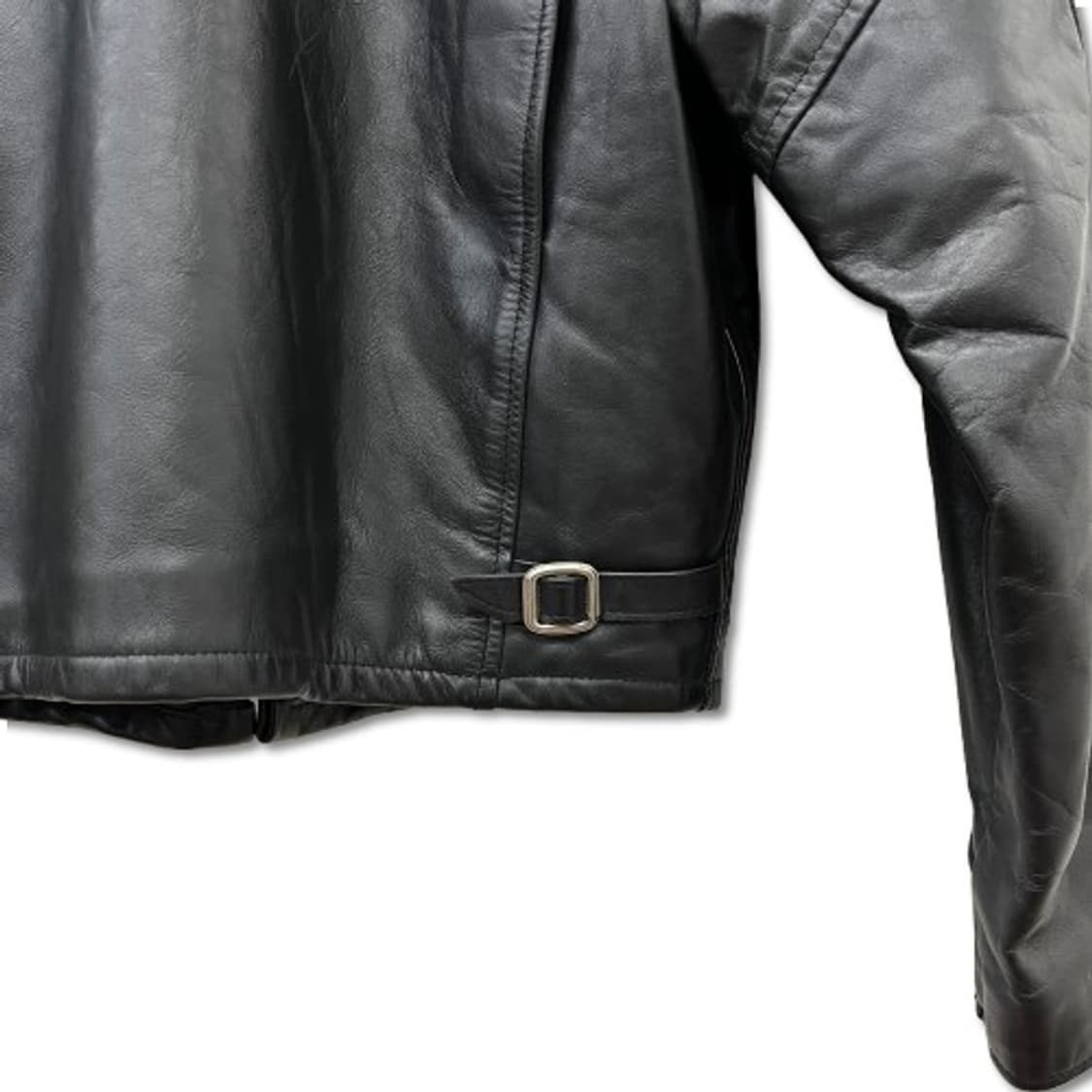 쇼트 리얼 레더 블랙 재킷 상품이미지7