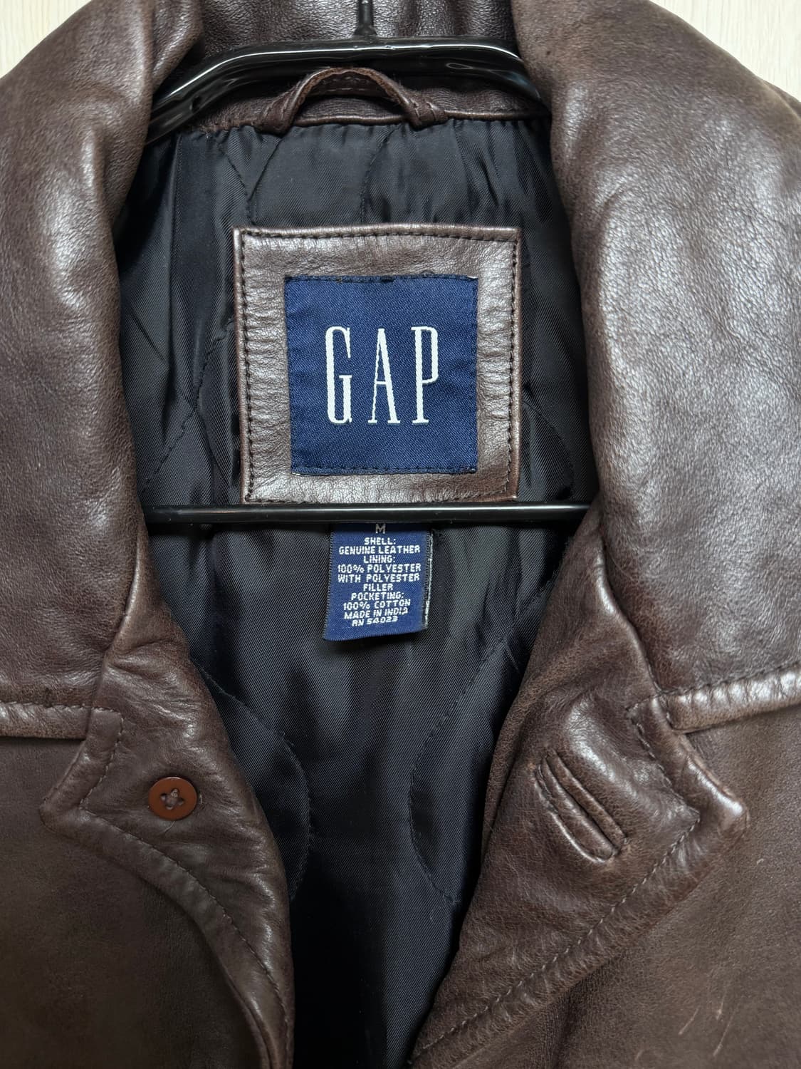 올드 갭 레더 카코트 브라운 상품이미지2