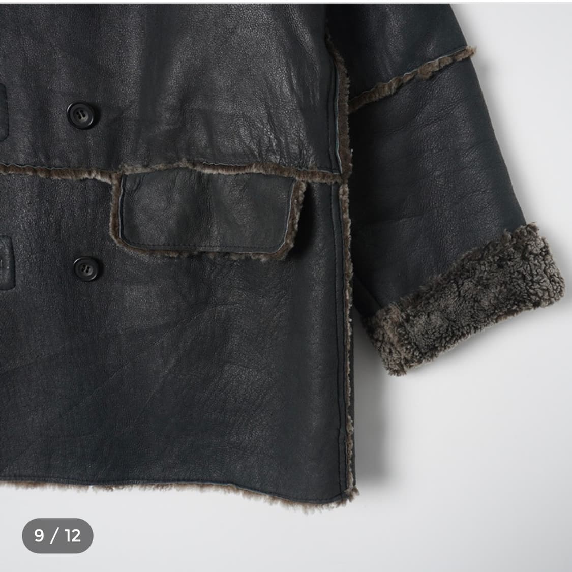 양가죽 무스탕 미디 코트 상품이미지9