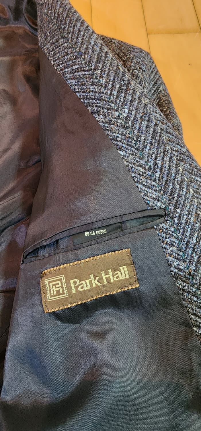 (빅사이즈)네이비 헤링본 트위드 모직자켓 3XL 상품이미지7