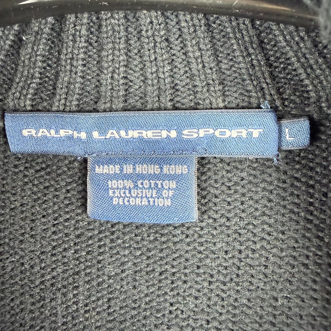 (무료배송)L) 랄프로렌 스포츠 니트집업 블랙 상품이미지3