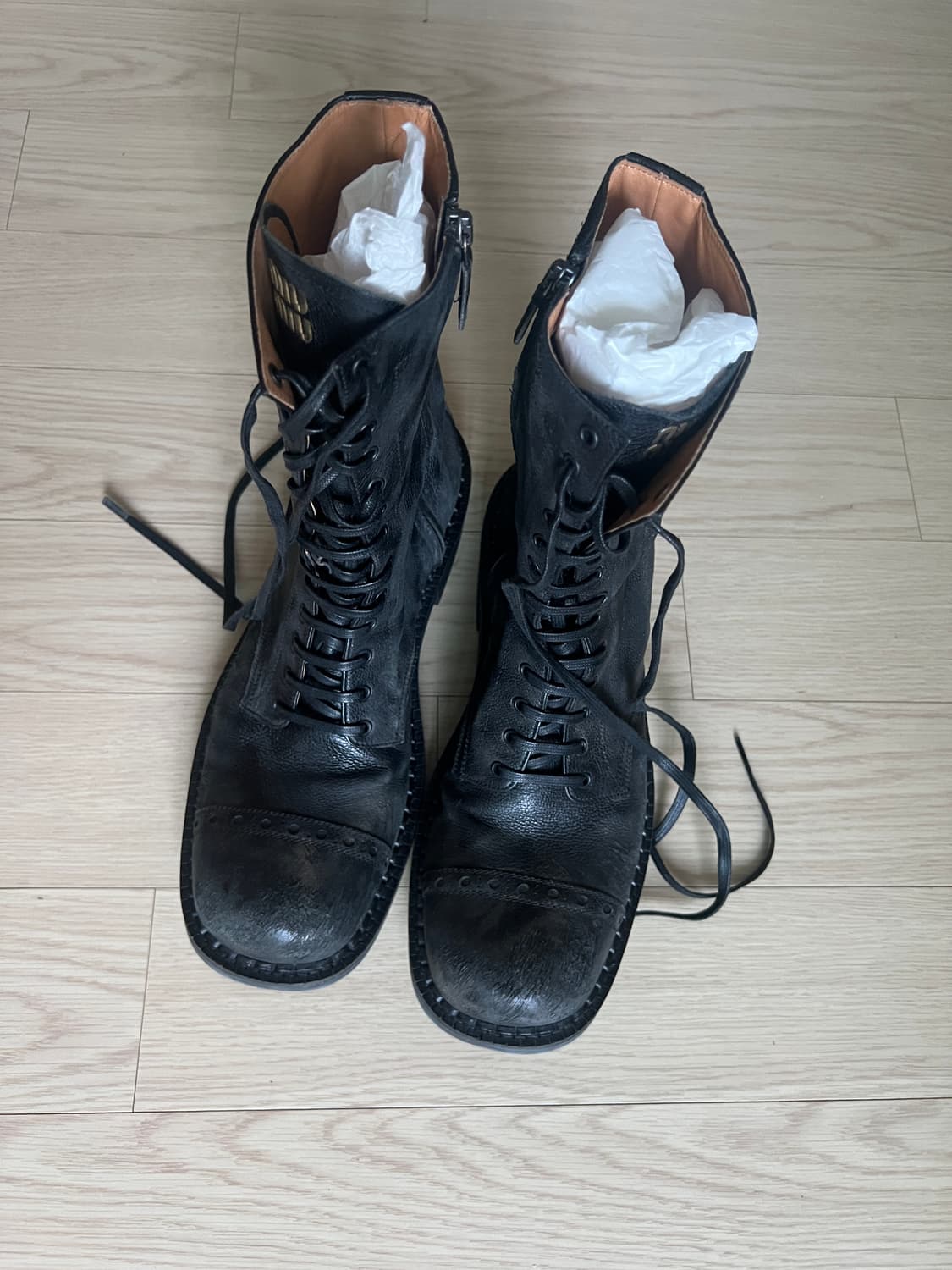미우미우 레이스부츠 40 블랙 상품이미지7