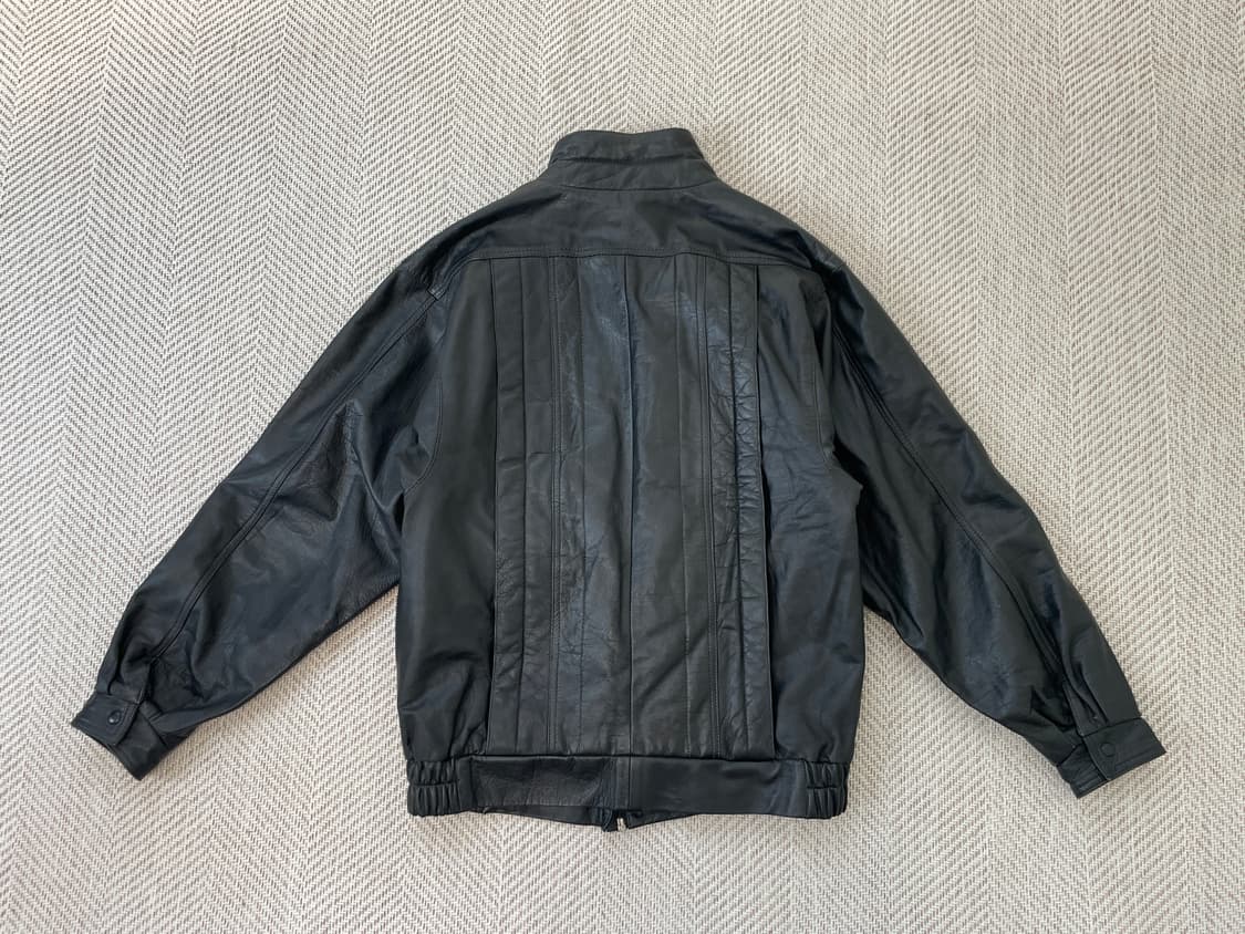 빈티지  봄버 블루종 레더 자켓 J03928 상품이미지3