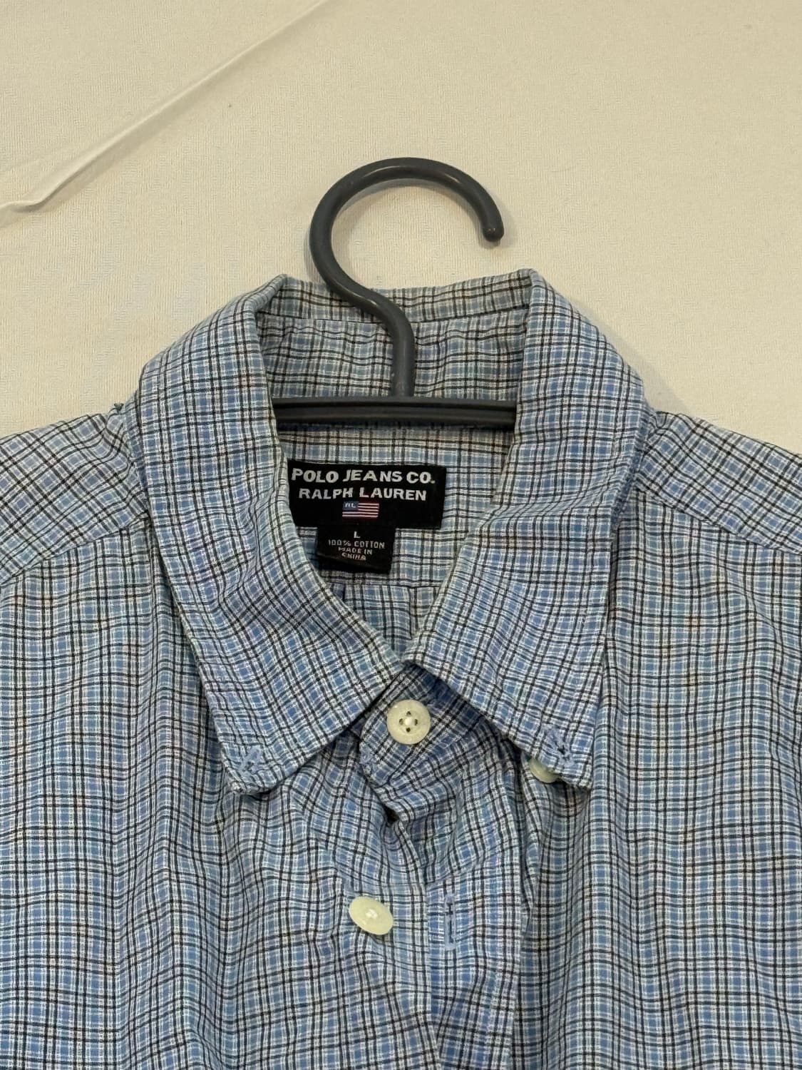 폴로 랄프로렌 체크 셔츠 하늘색 L 상품이미지2