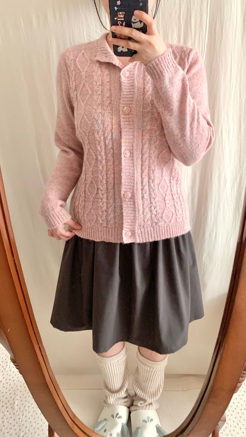 핑크 솜사탕 니트 가디건 상품이미지5