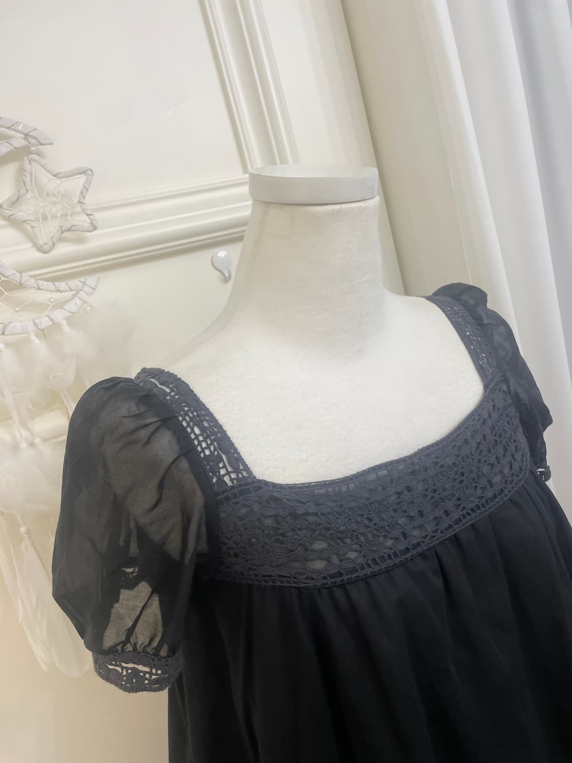 black lace point puff linen opc(size-36) 상품이미지7