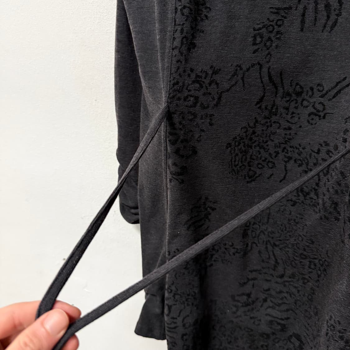 VTG 빈티지 레오파드 패턴 딥 터틀넥 셔링 러플 언발 니트 상품이미지6