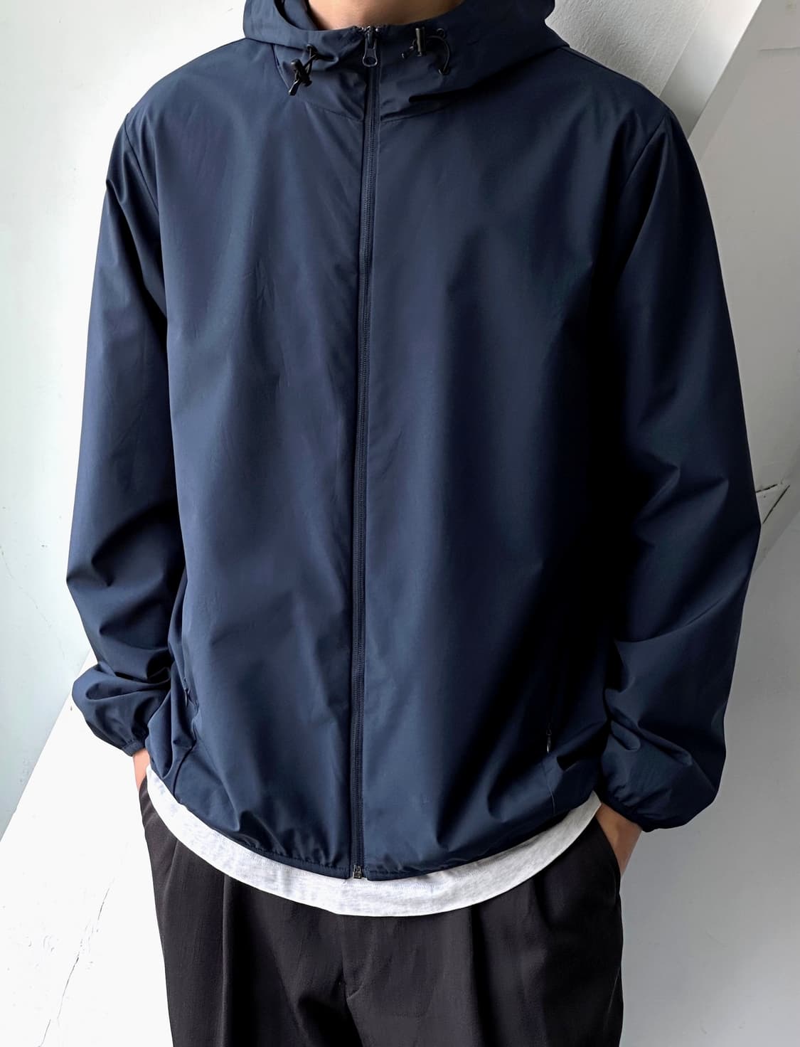 Washed poly panel design wind parka 상품이미지2