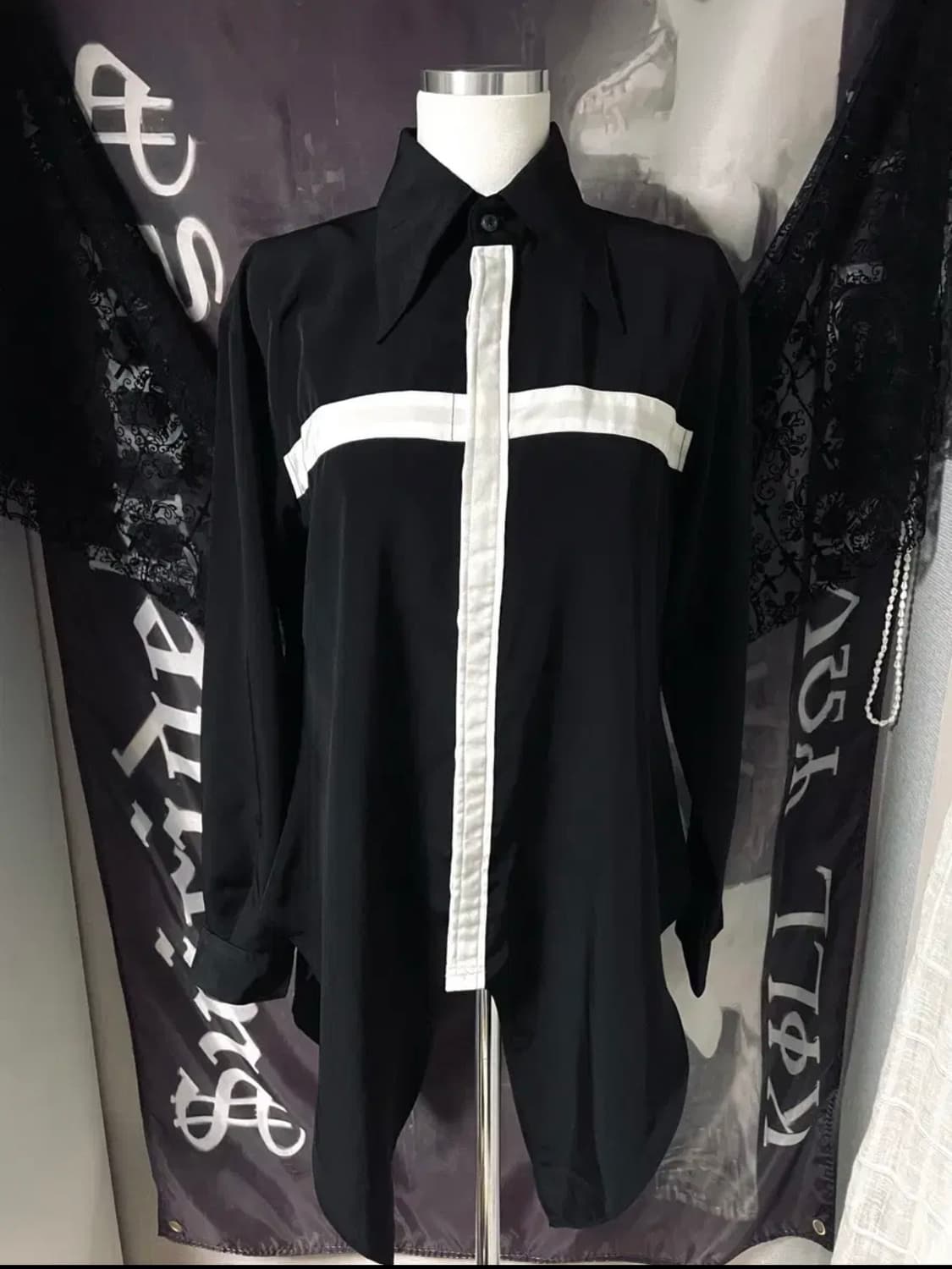 Vkei 00s 고스 크로스 십자가 셔츠 비주얼계유니섹스펑크고딕emo 상품이미지4