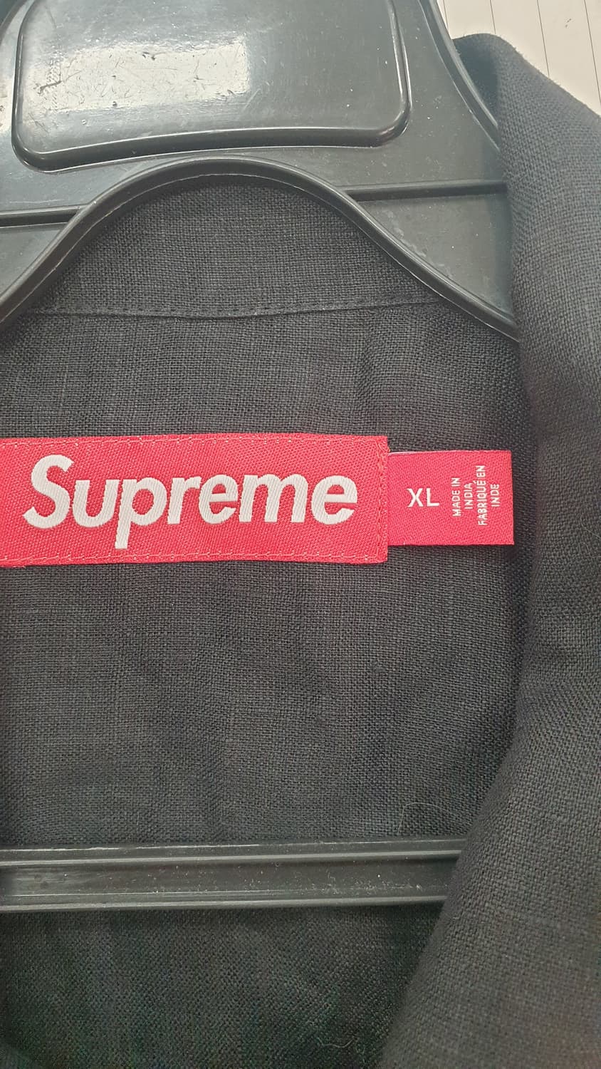 슈프림 블랙 린넨 혼방 셔츠 SS24  XL 상품이미지2