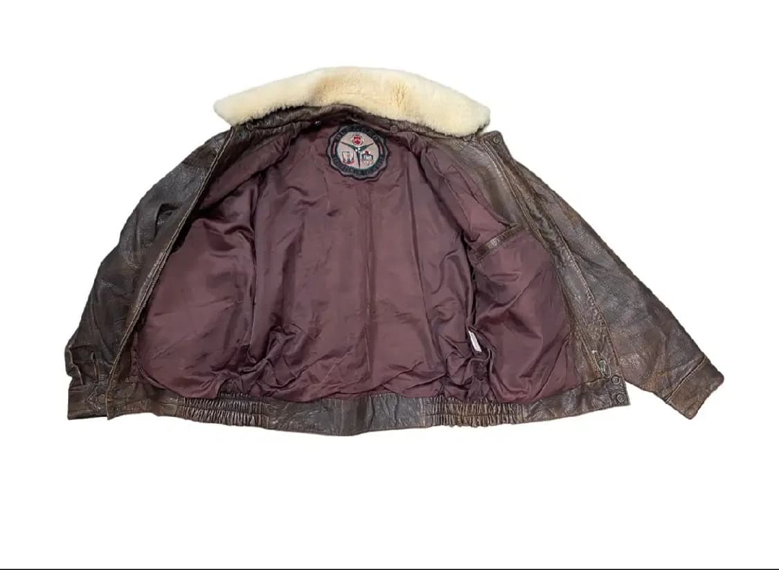 (JPN) 양가죽 빈티지 봄버 가죽자켓 상품이미지3