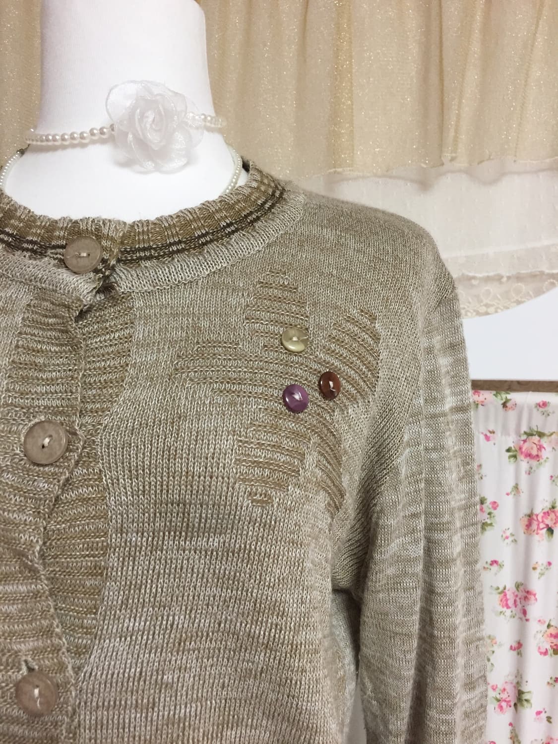 빈티지 단추 포인트 가디건  상품이미지2