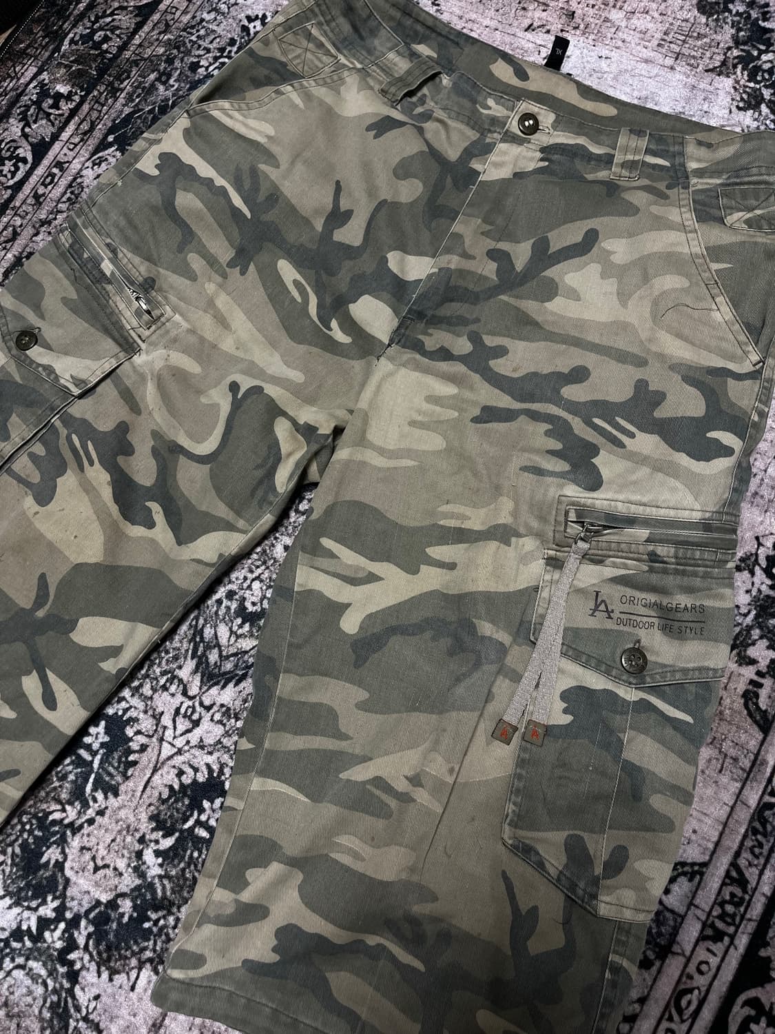 빅포켓 디테일 카모 카고팬츠 하프 상품이미지8