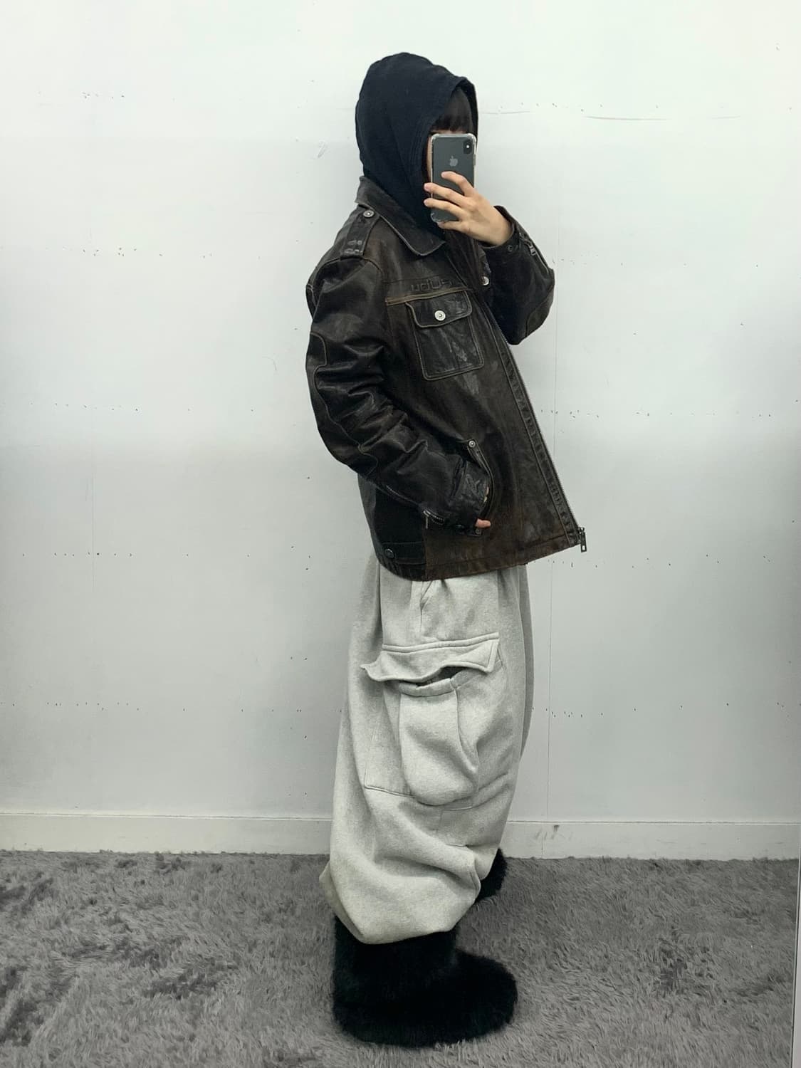 Fubu 램스킨 브라운 레더자켓 상품이미지4