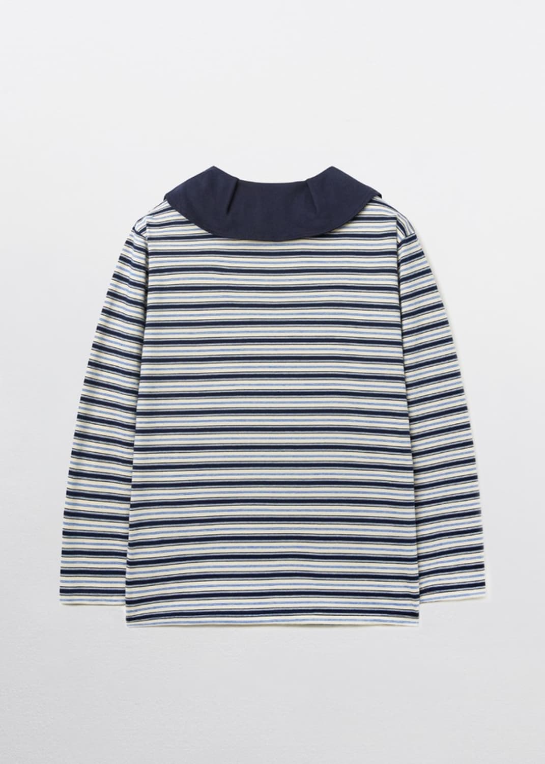 Stripe Big Collar Jersey Top / Navy 상품이미지6