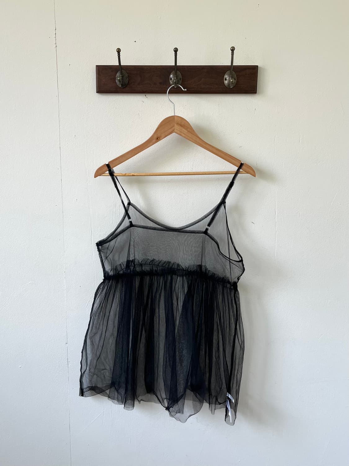 WHIRLWIND 블랙 시스루 레이어드 탑 상품이미지2