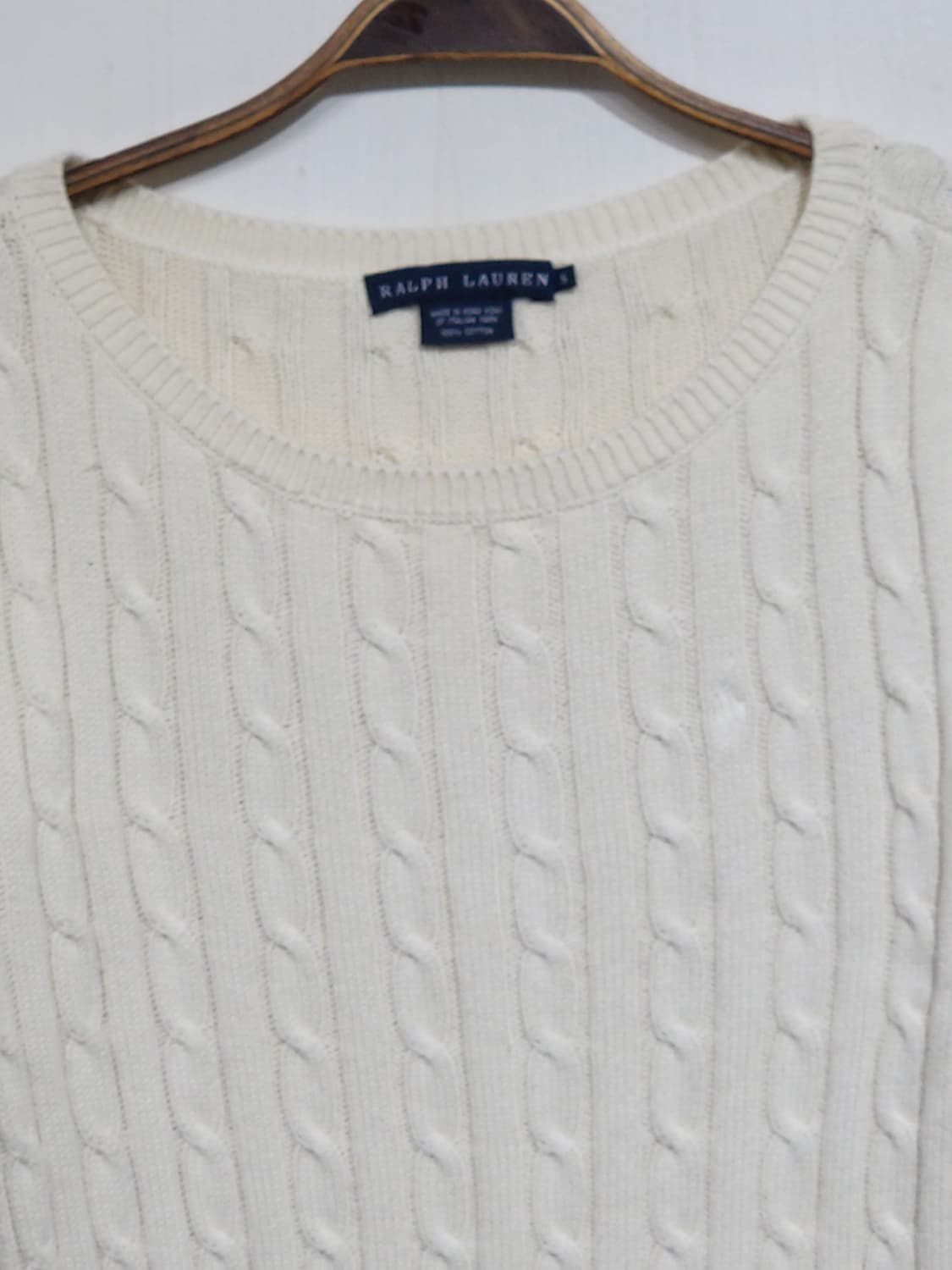 (S) 랄프로렌 폴로 케이블 니트 아이보리 꽈배기 스웨터  상품이미지2