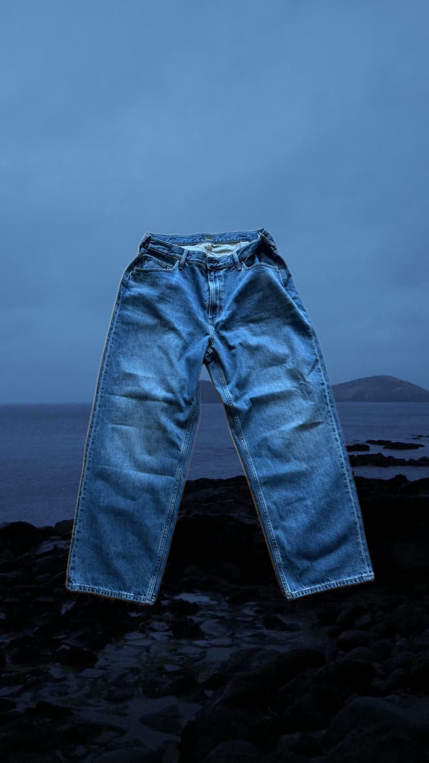 유니클로 와이드스트레이트진 진청 (40) 상품이미지1