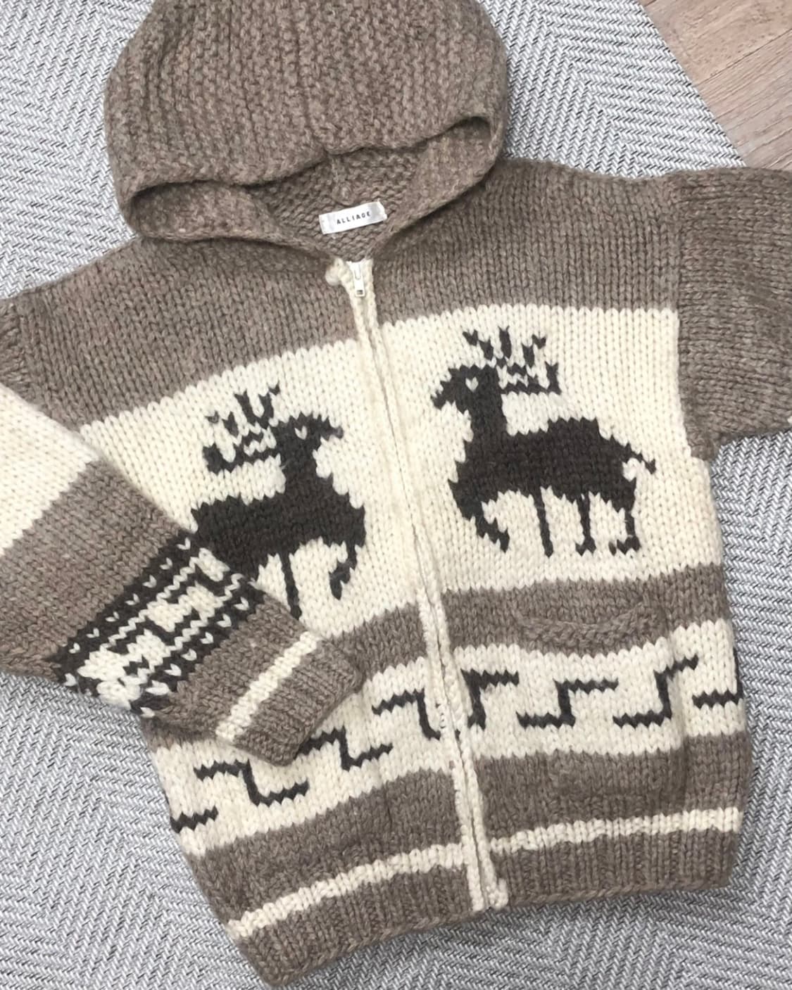 빈티지 밀크 브라운 코위찬 후드 자켓 상품이미지1