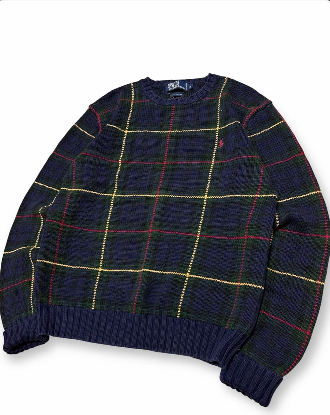 폴로 랄프로렌 네이비 체크 니트 상품이미지3
