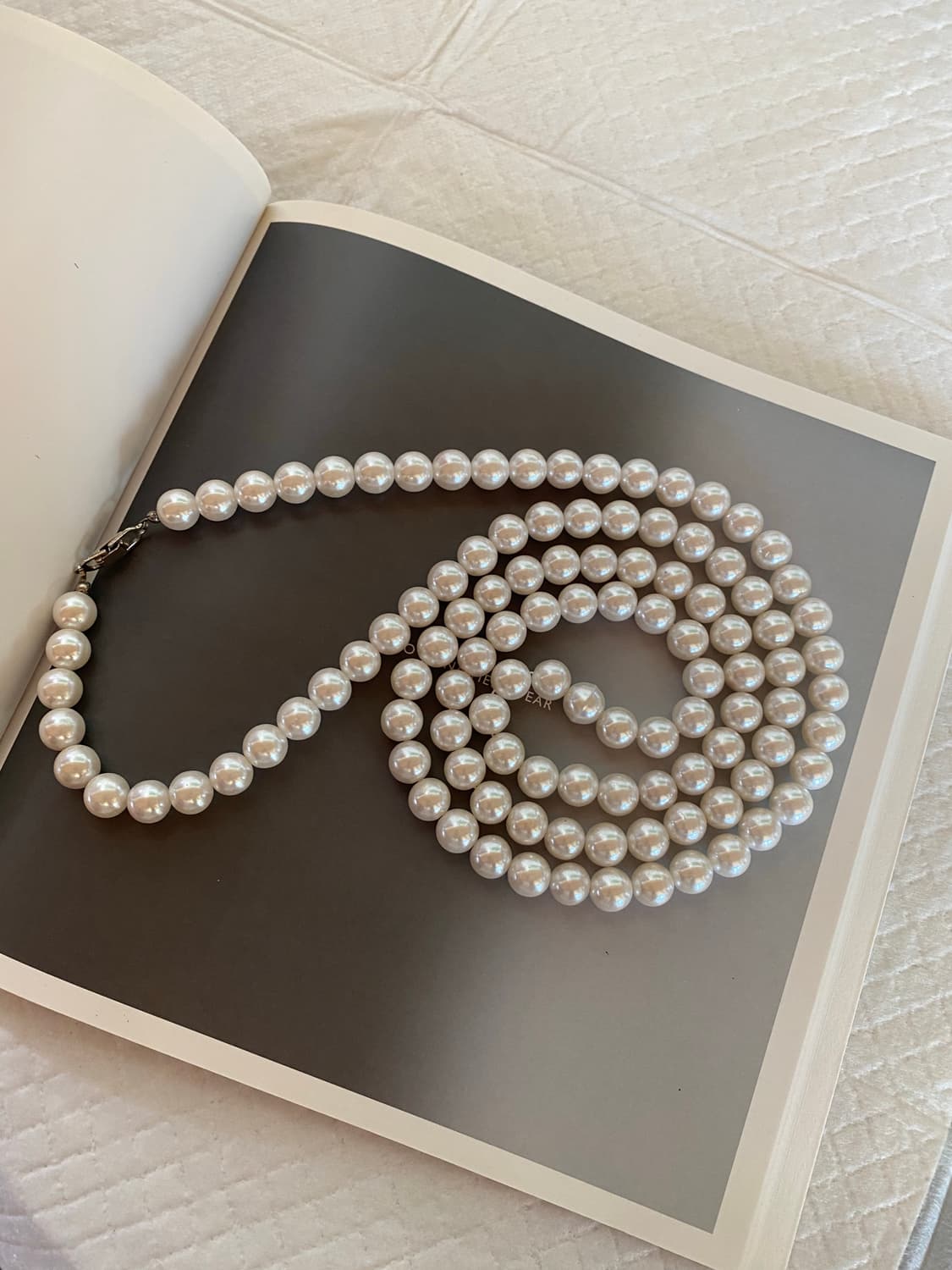 일본수입 모조진주 롱 목걸이 상품이미지1