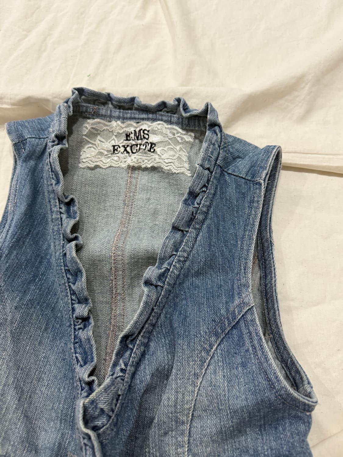 페어리 y2k 00’s 데님 크롭 베스트 상품이미지3