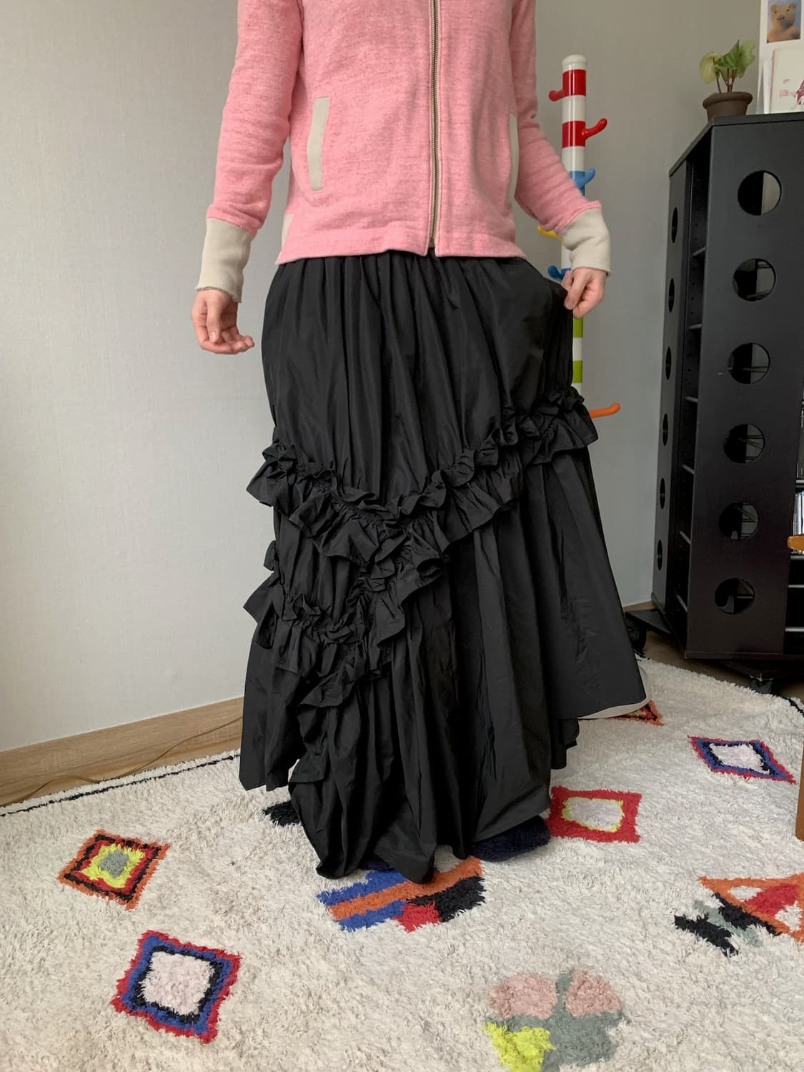 japanese vintage, frill maxi skirt 상품이미지6