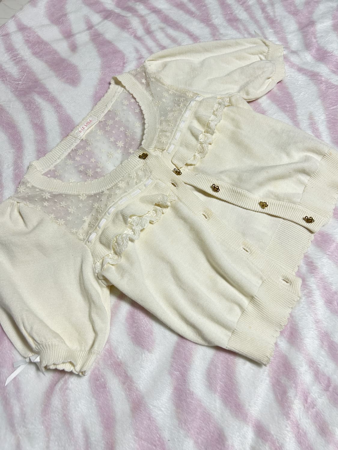 리즈리사 히메갸루 레이스 반팔 가디건 상품이미지1