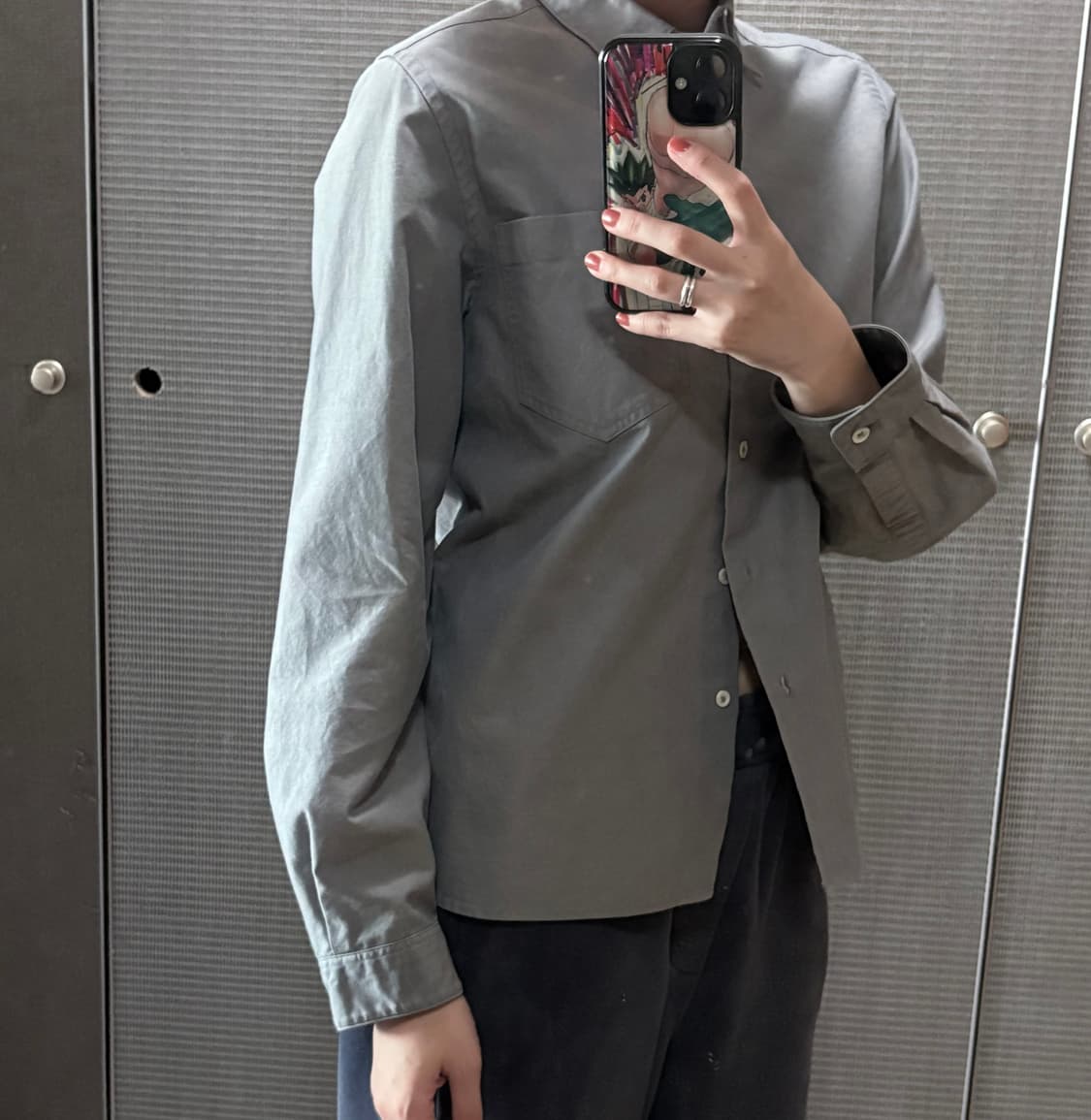 마가렛호웰 에드윈 10주년 콜라보 스탠다드 셔츠 그레이 상품이미지5