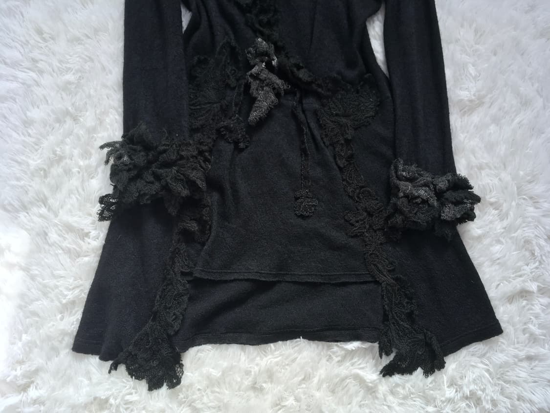 일본빈티지 블랙 플라워 롱 원피스 가디건 상품이미지7