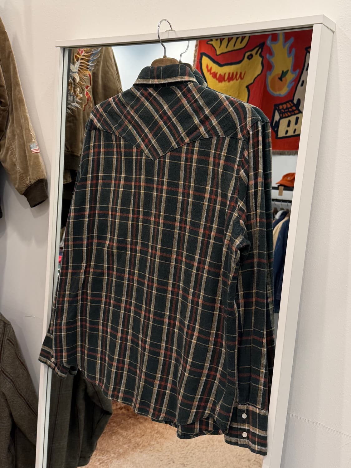 90s Wrangler 랭글러 플란넬 체크 웨스턴 셔츠 상품이미지5