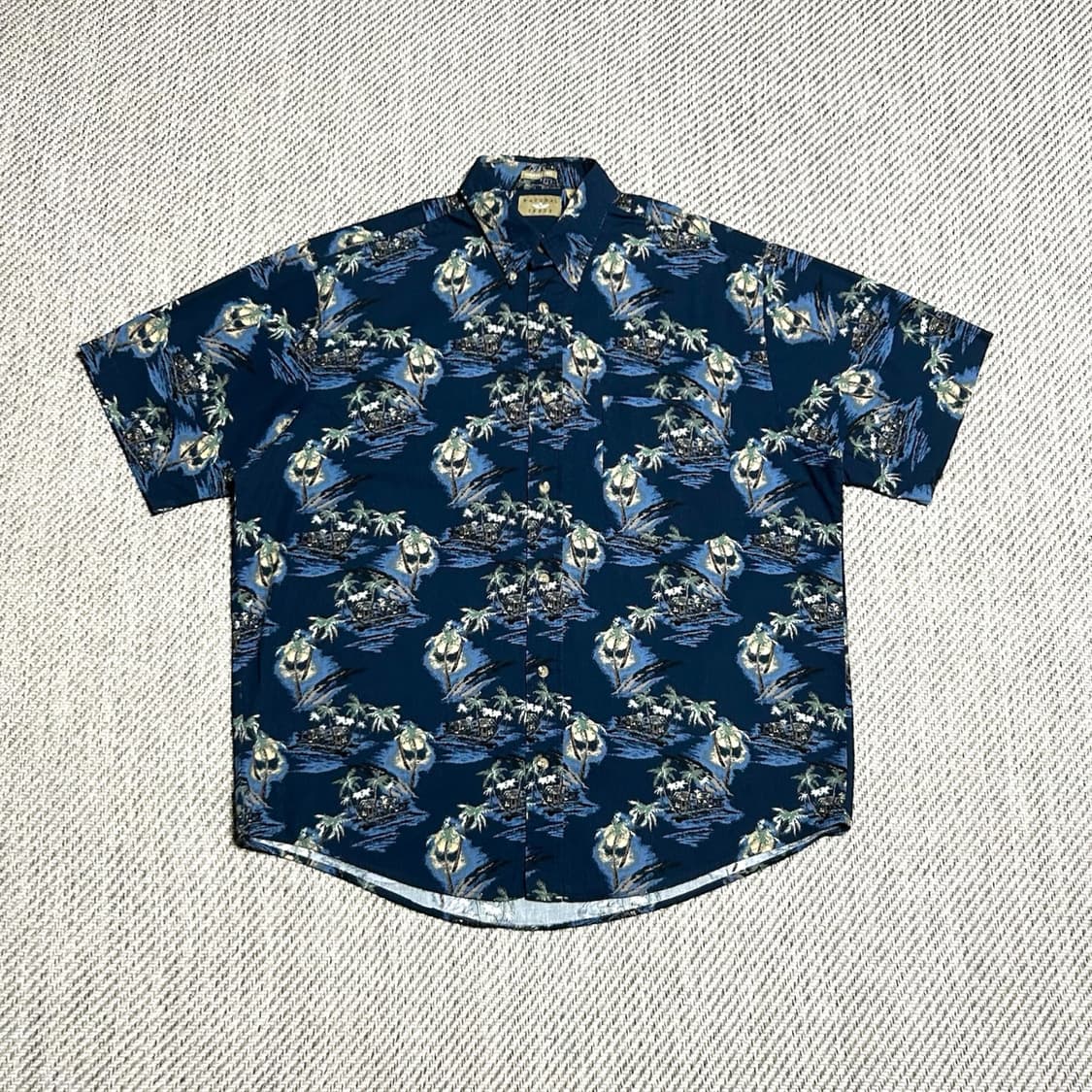 [XL] Natural Issue 빈티지 USA 네이비 하와이안 셔츠 상품이미지1