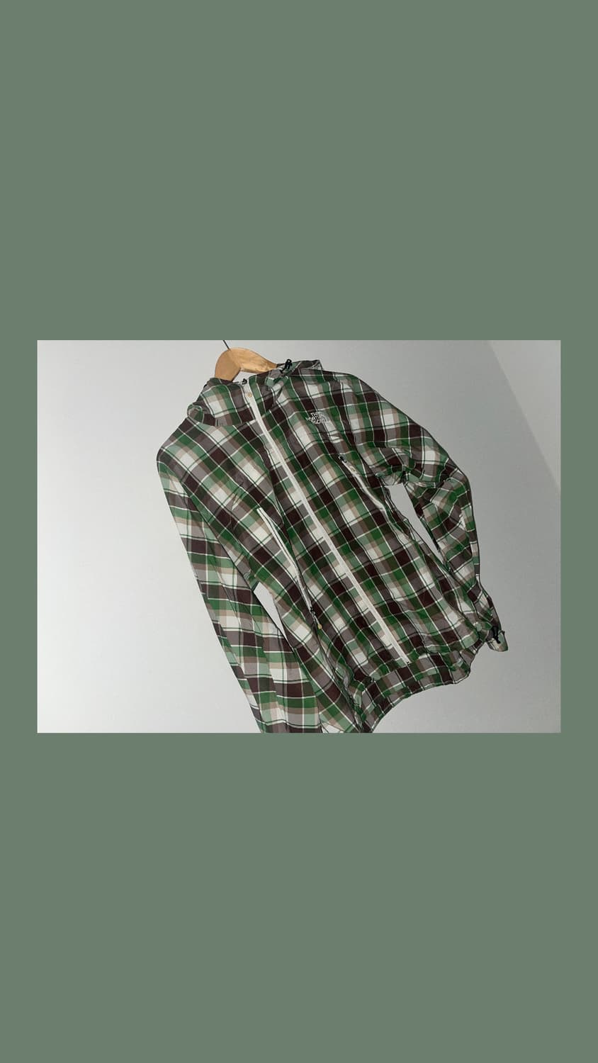 TheNorthFace Green check Windbreaker 상품이미지1