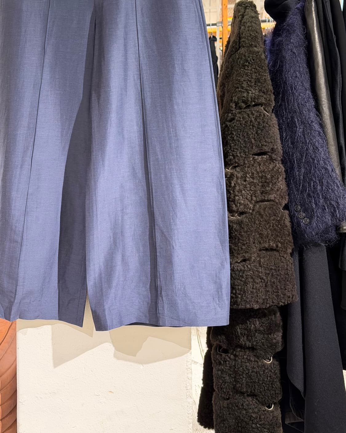 셀린느 네이비그레이 코튼 린넨 와이드 팬츠  상품이미지6