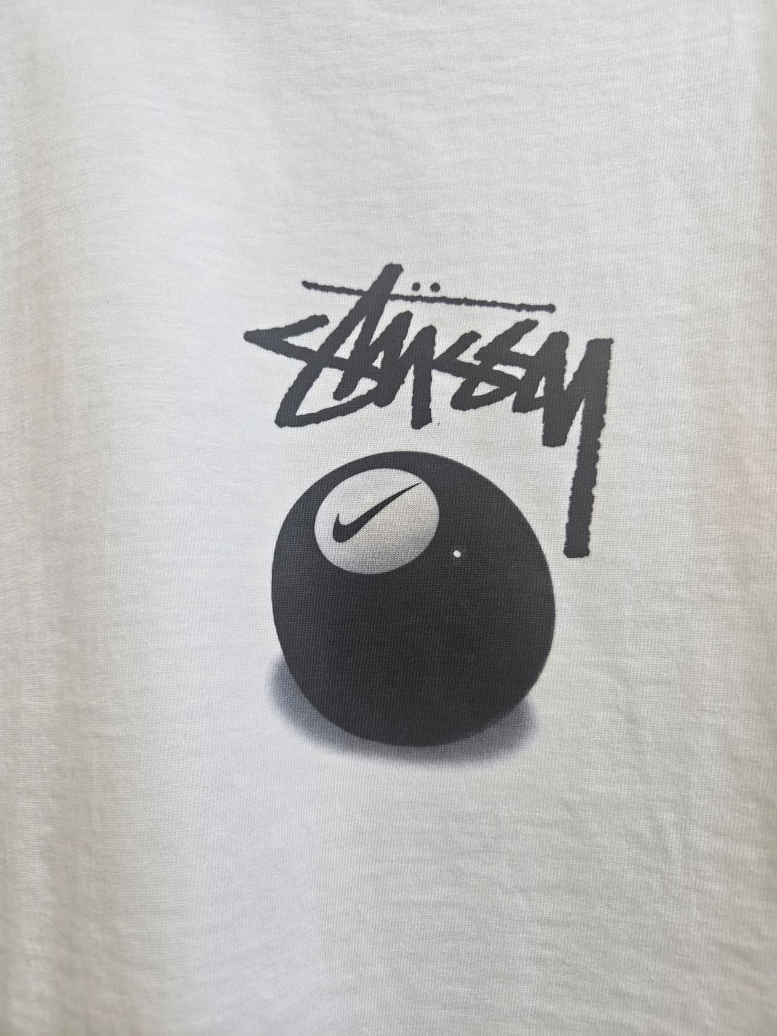 스투시x나입기 8볼 반팔 티셔츠 화이트 상품이미지5