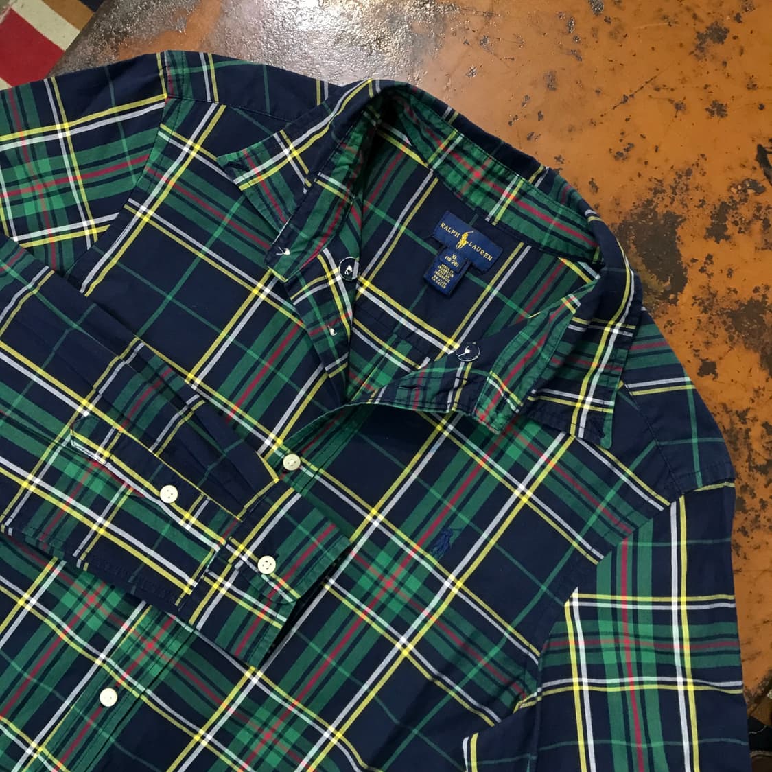 폴로랄프로렌 그린 네이비 마드라스 체크 셔츠남성 102 여성 프리 상품이미지3