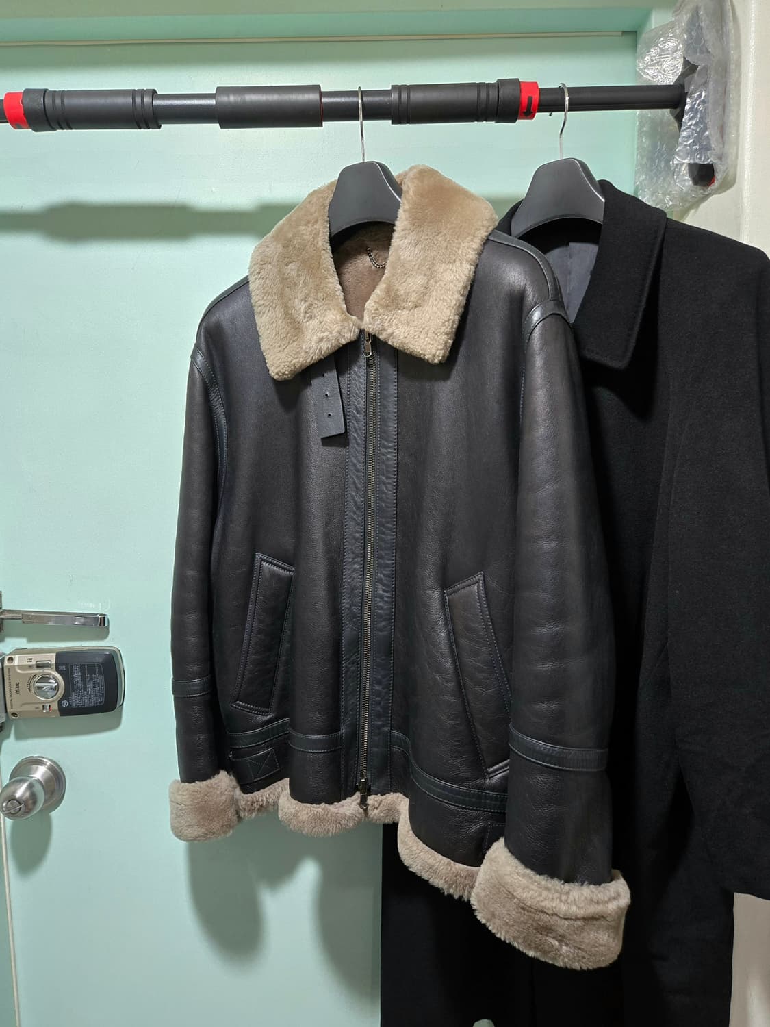 솔리드옴므 램스킨 무스탕 52 105 110 양가죽 시어링 자켓 XL 상품이미지1