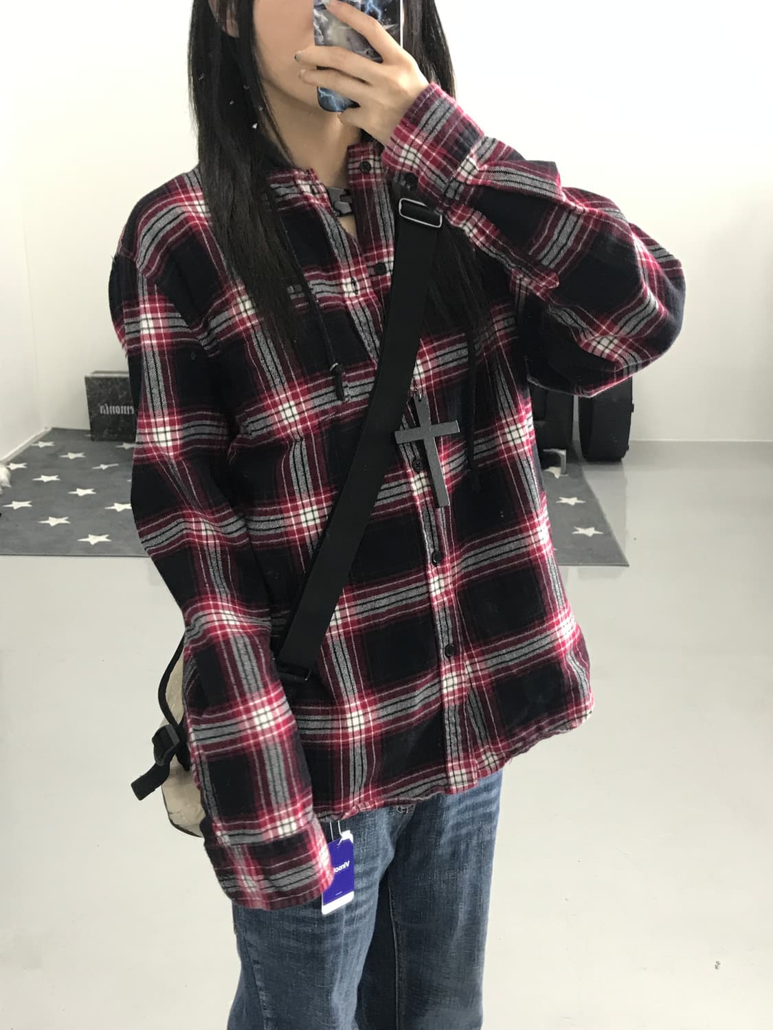 포에버21 후드 체크남방 상품이미지3