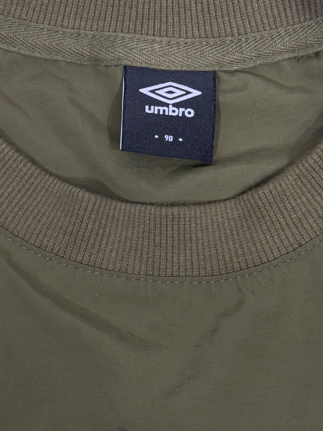 엄브로 카키 베이지 웜업 오버핏 바람막이 긴팔티 S 상품이미지5